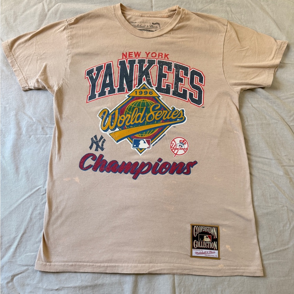Mitchell & Ness Tan New York Yankees World Series Champions T-Shirt